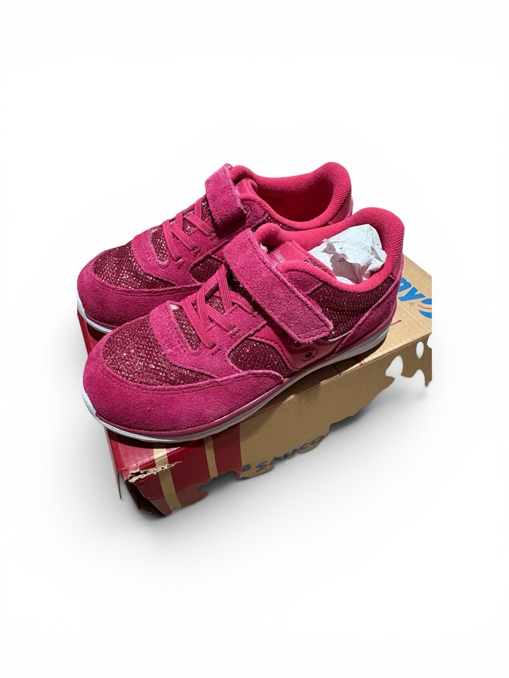 Saucony Girls Bright Fuchsia Velcro Athletic Sneakers